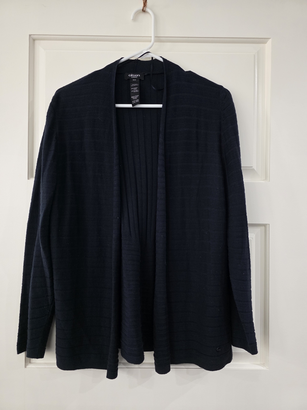 Olsen Navy Blue Sweater Cardigan Cotton Acrylic S/M 8 Excellent